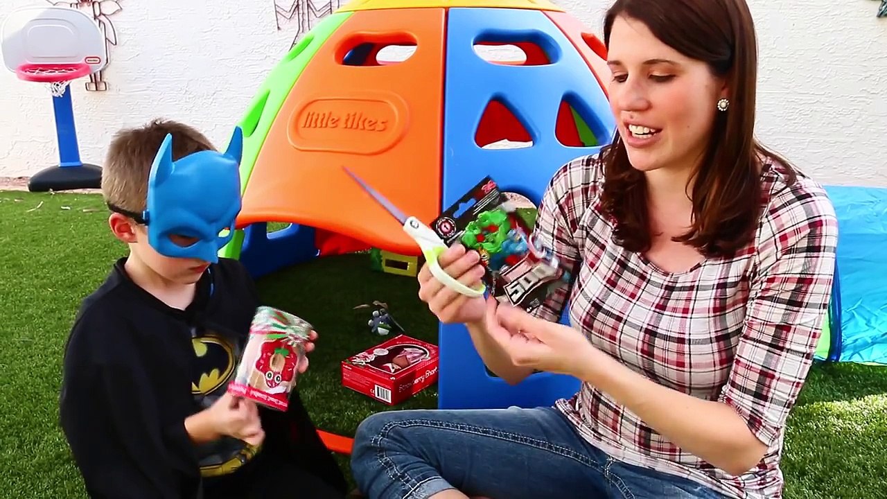 GIANT SURPRISE TOYS PARK! Little Tikes Tunnel & Dome Climber ❤ Kids Frozen Surprise Eggs &