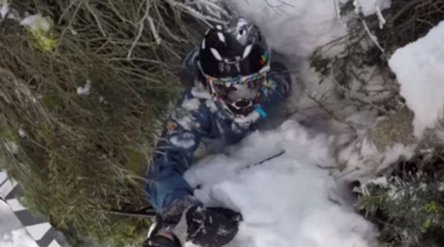 Dad Saves Son's Life After He Falls Into A Tree Well While Skiing