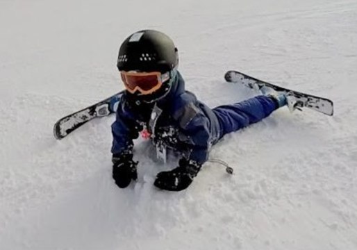 4-Year-Old Daredevil Goes Ski Jumping With Help From Dad
