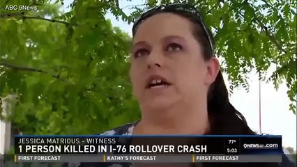 Heartbreaking moment police officer distracts little girl parents pulled wreckage car cras