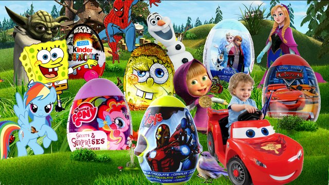 Star Wars Surprise Eggs - disney cars, MARVEL, Spider Man, SpongeBob, Disney Frozen