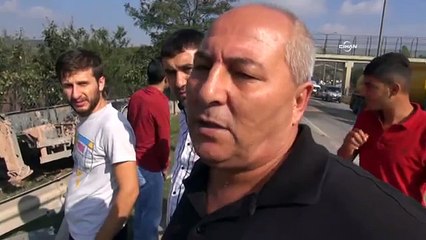 Damper üst geçide kamyon eve daldı