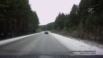 Dash cam footage captures dangerous near-miss accident