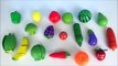 Learn names of fruits and vegetables with toy velcro cutting fruits and vegetables esl asmr