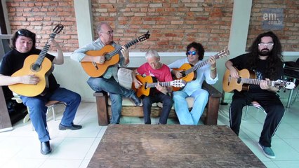 Encontro entre os músicos do projeto Cuerdas del sur