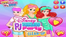 Disney Frozen Princess-Rapunzel Elsa and Ariel PJ Party Clean Up- Games For Girls HD