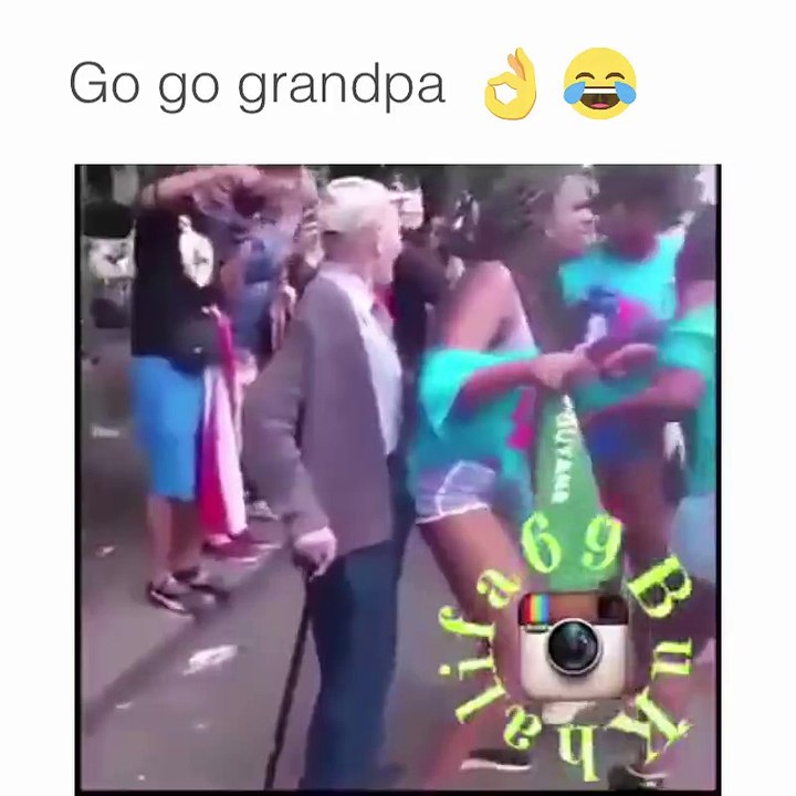 Oh! Grandpa is flirting with girl