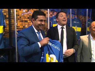 Argentina - Renzi visita al cantiere ferroviario Sarmieno e allo stadio Boca Juniors (16.02.16)