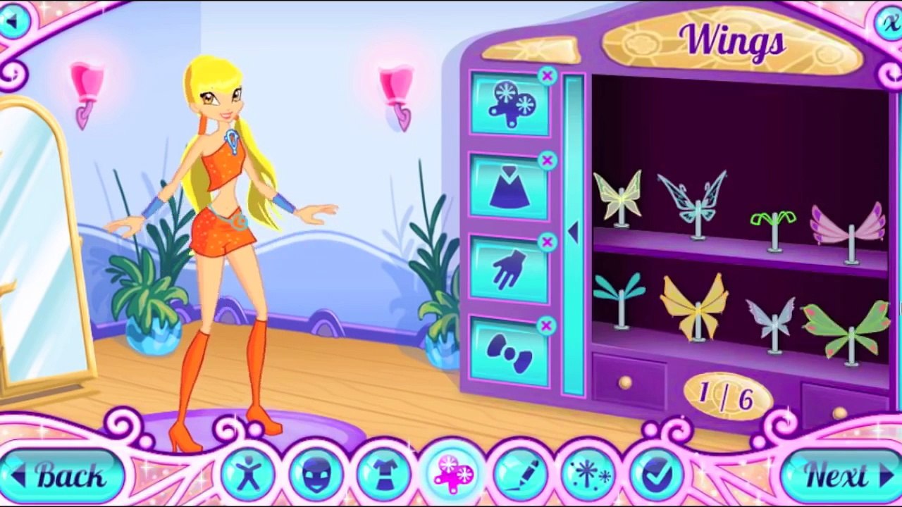 Winx dress me up-Bloom,Stella,Flora,Musa,Tecna,Layla season 1.