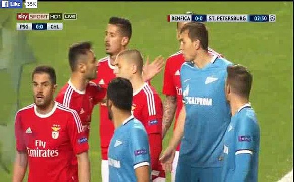 Jonas Gonçalves Fight vs Artyom Dzyuba - Benfica vs Zenit - Champions League - 16.02.2016