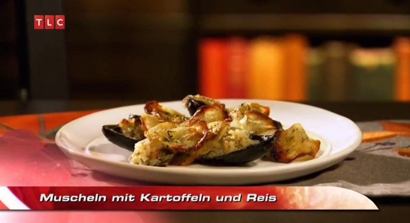 Muscheln mit Kartoffeln und Reis