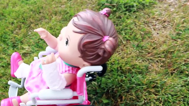 Baby Alive WHEELCHAIR PARK Disaster Baby Boy 7 Attack Crazy Hurt Baby Alive Doll Video Toy Parody