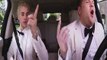Justin Bieber and James Corden sing 