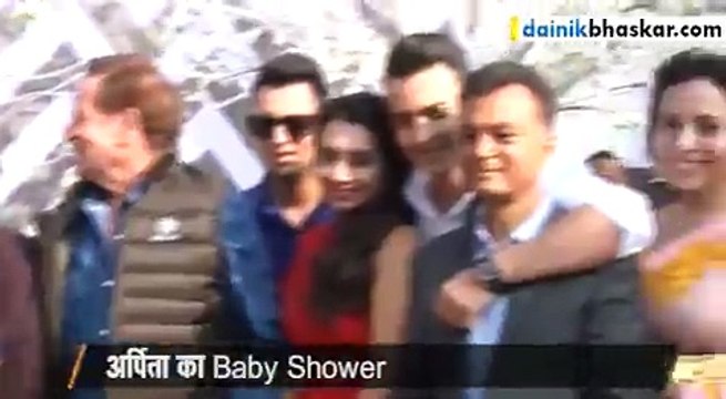 salman khan sister arpita baby shower salman khan arpita khan sangeeta bijlani