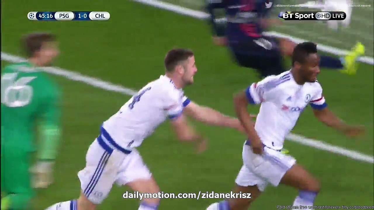 1-1 John Obi Mikel Goal HD - Paris SG v. Chelsea 16.02.2016 HD