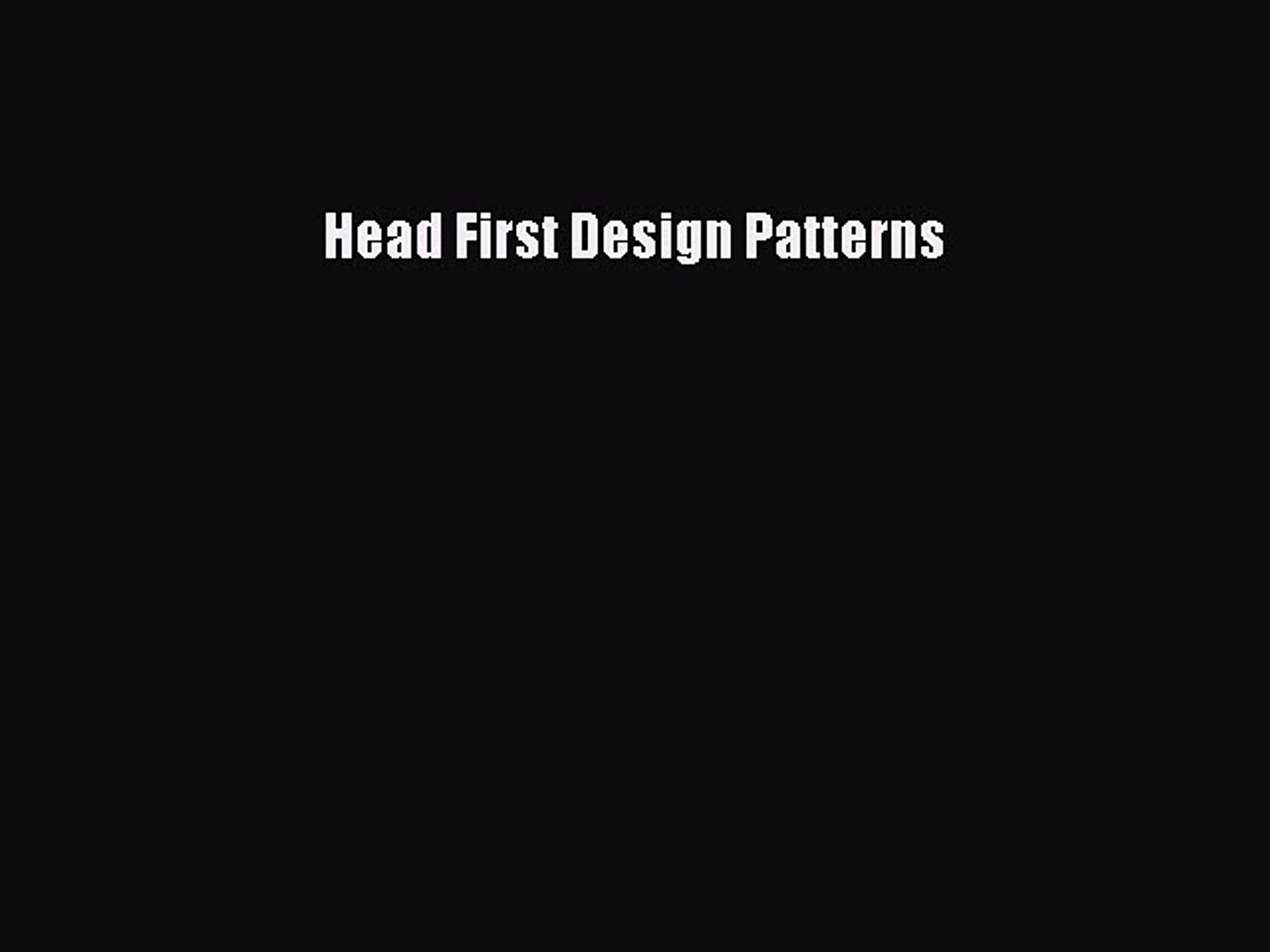 Read Head First Design Patterns Ebook Free