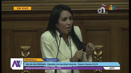 Esto dijo Delsa Solorzano en la Asamblea Nacional