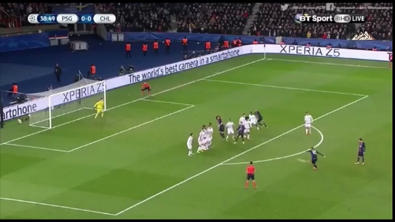 اهداف فوز باريس سان جيرمان علي تشيلسي في ذهاب دور 16 دوري ابطال اوروبا ١٦-٢-٢٠١٦