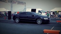 Audi S2 Coupe Turbo Vs. Audi A8 Drag Race HD