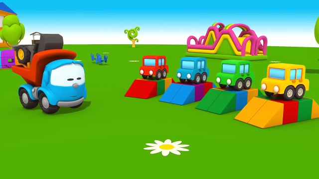 Toy Trucks Tutitu style Leo JUNIORS CAR TRANSPORTER! Kids 3D Educational Construction Ca