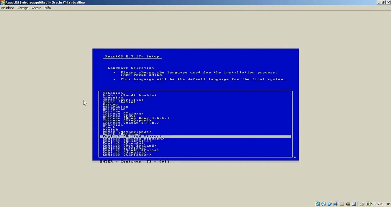 Install ReactOS 0.3.17 on VirtualBox