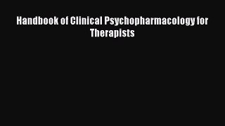 PDF Handbook of Clinical Psychopharmacology for Therapists  EBook