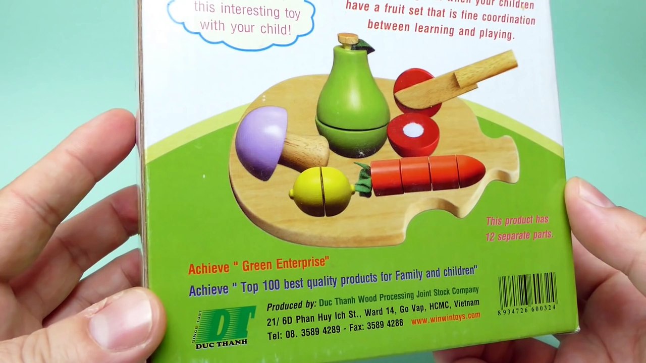 Toy Cutting Fruit Velcro Cooking Playset 5 Wooden Fruits