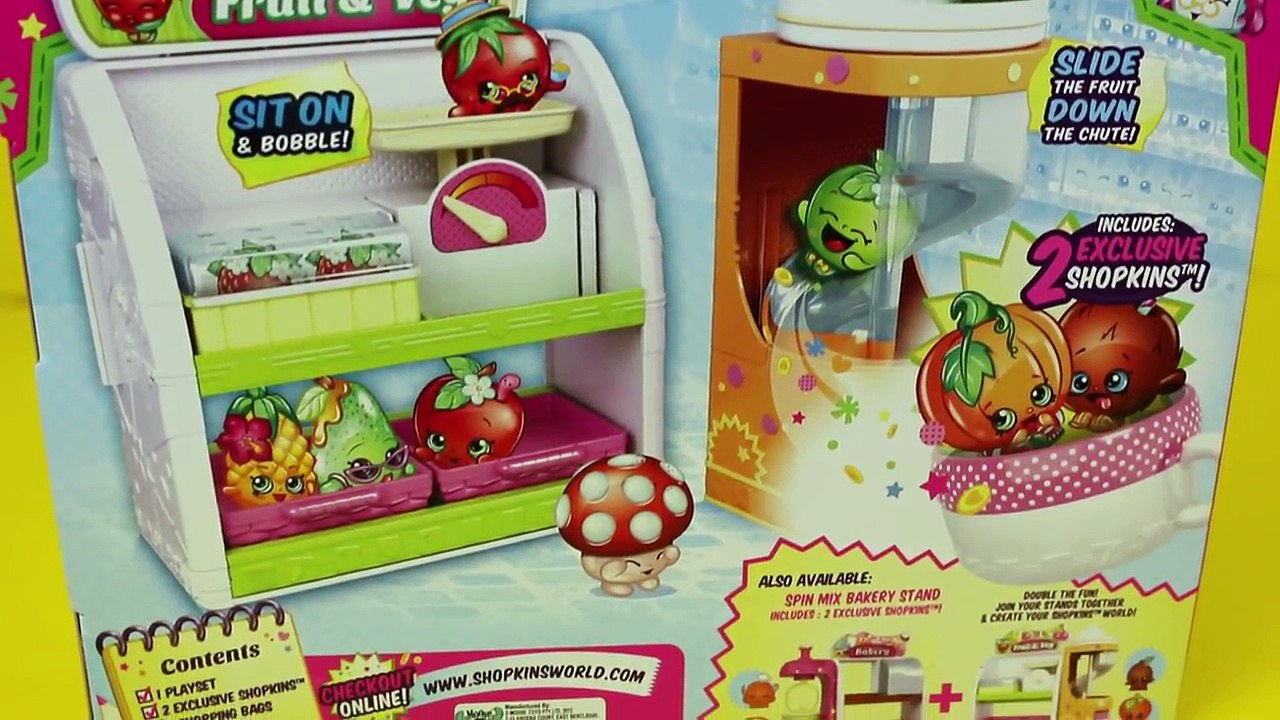 Shopkins With Frozen Elsa, Anna, & Lego Duplo Spider-Man Fruit and Veg Stand DisneyCarToys