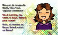 Learn French with small conversations - Je mappelle (3 petites conversations)
