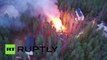 Drone footage: Would-be refugee center ablaze after suspected arson attack in Finland