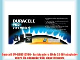 Duracell DU-3IN1C1032G - Tarjeta micro SD de 32 GB (adaptador micro SD adaptador USB clase