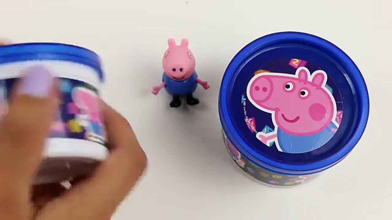 Peppa Pig Play Doh dough cans sweet desserts with Peppa George toy