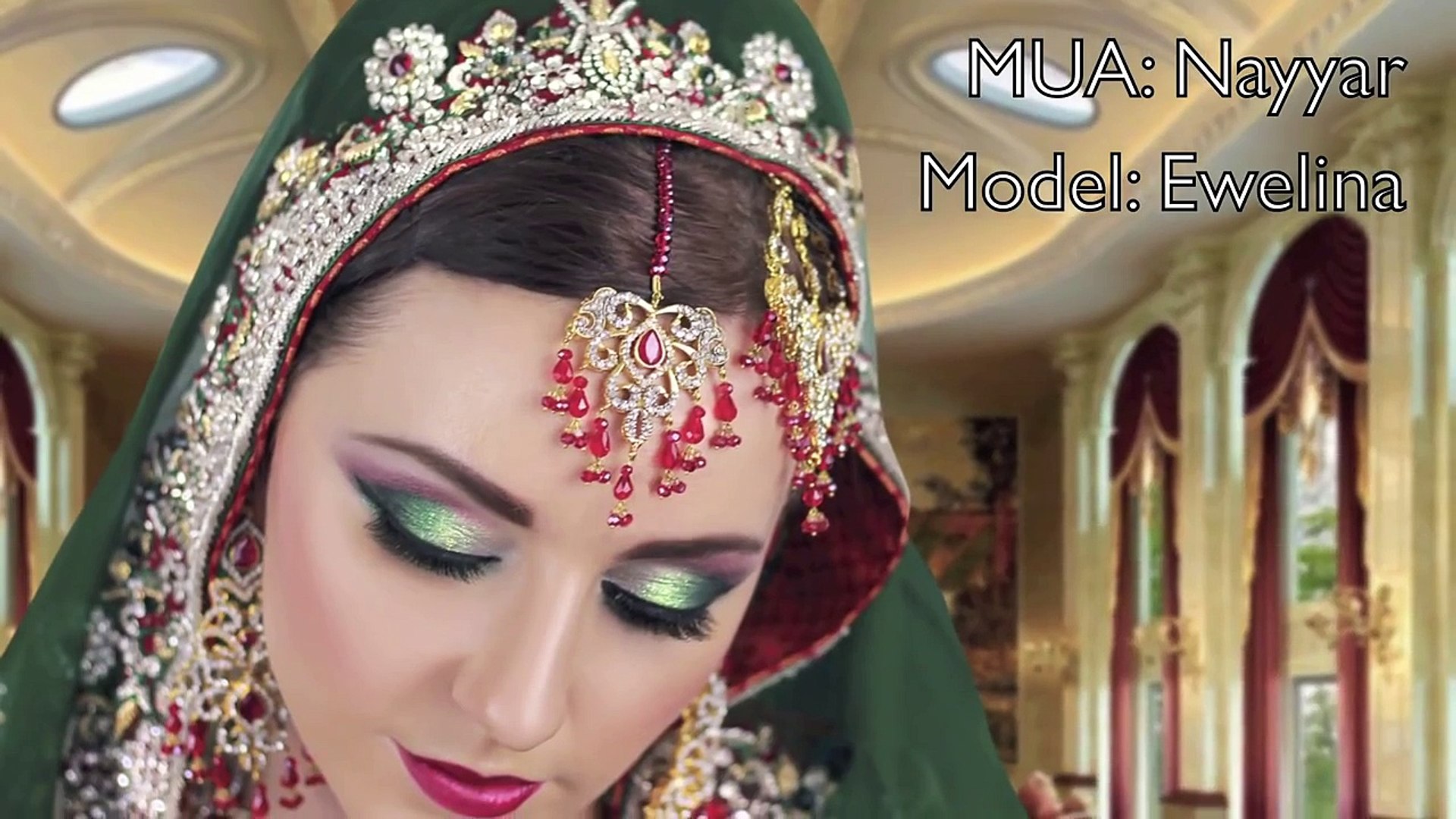 Red and Green Traditional Pakistani Indian Asian Bridal Makeup Tutorial -  video Dailymotion