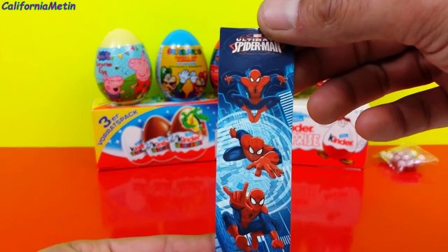 Kinder Surprise Eggs Sponge Bob Spiderman Minnie Mouse Peppa Pig Cars Super Mario
