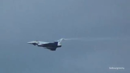 RAF Typhoon Plane Performs Rocket Like Performance Takeoff.