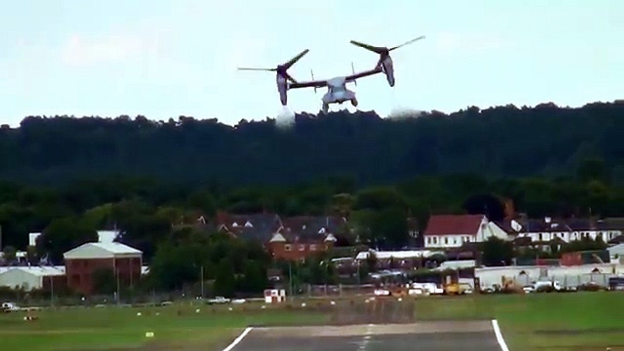 The Hybrid USMC MV-22 Osprey Demonstrating At Farnborough.