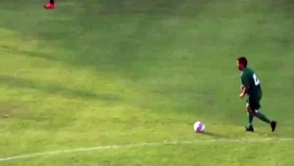 Striker in Brazil hugs the referee after he awarded a penalty kick to his team