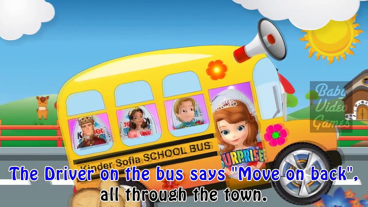 Sofia the First Wheels on the Bus Songs Kinder Surprise Eggs Nursery