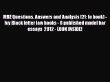 PDF MBE Questions Answers and Analysis (2): (e book) - Ivy Black letter law books - 6 published