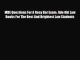 PDF MBE Questions For A Rosy Bar Exam: Jide Obi Law Books For The Best And Brightest Law Students