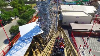 Switchback Wooden Shuttle Roller Coaster REAL POV 60FPS ZDTs Amusement Park Texas