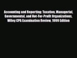 PDF Accounting and Reporting: Taxation Managerial Governmental and Not-For-Profit Organizations