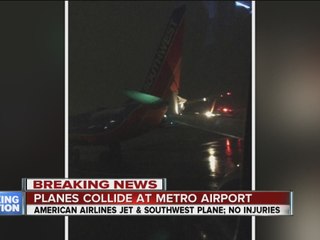 Planes collide at Detroit Metro Airport