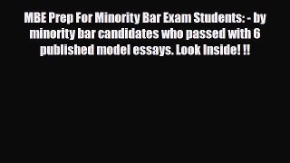 PDF MBE Prep For Minority Bar Exam Students: - by minority bar candidates who passed with 6