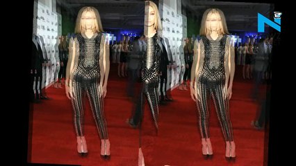 Super Model Gigi Hadid shows off her incredible body in a see-through Bodysuit