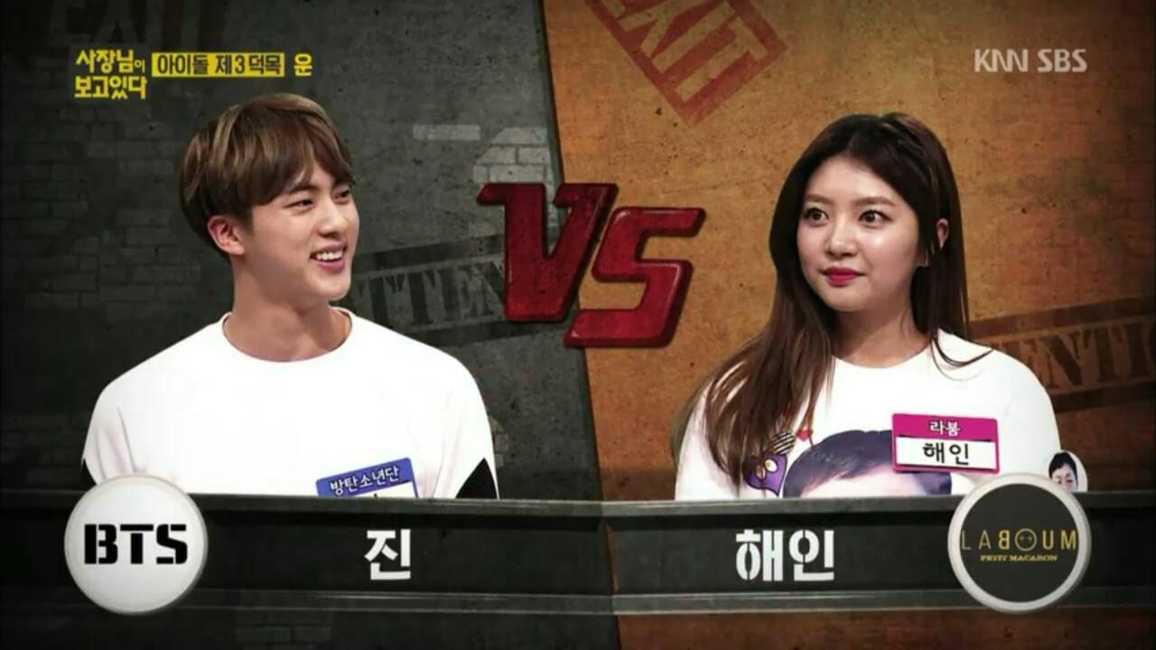 [Thaisub] 160206 BTS Jin vs LABOUM Hae-in׃ Water Balloon match @The Boss is Watching