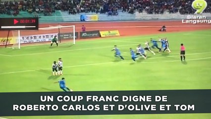 Un coup franc digne de Roberto Carlos et d'Olive et Tom