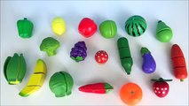 Learn names of fruits and vegetables with toy velcro cutting fruits