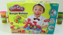 Play-Doh Burger Builder Playset Lage Din Egen Spille Deigen Hamburgere og pommes Frites!