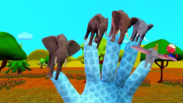 Finger Family Rhymes Elephant Sharks Godzilla Cartoons | Finger Family Nursery Rhymes for